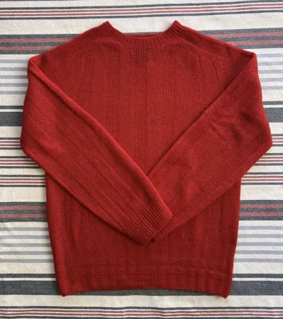 Pre-owned Drake's Lambswool Seed Stitch Sweater Scotland In Red
