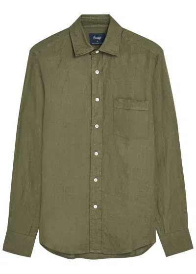 Drake's Patch-pocket Shirt In Green