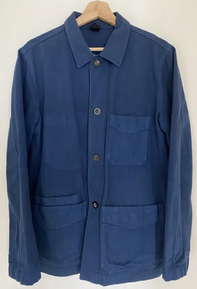 Pre-owned Drake's London Navy Cotton Twill Five Pocket Chore Jacket