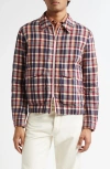 Drake's Madras Plaid Waxed Cotton Blouson Jacket In Multi
