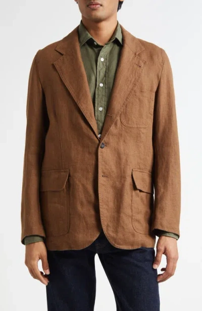 Drake's Mk. I Linen Games Sport Coat In Brown