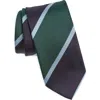 Drake's Mogador Block Stripe Silk Tie In 202 Navy/blue/emerald