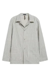 Drake's Stripe Chore Coat In Gray