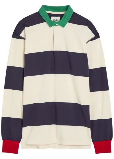 Drake's Striped Long-sleeve Polo Shirt In Multi