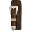 Drake's Suede Western Belt In Brown