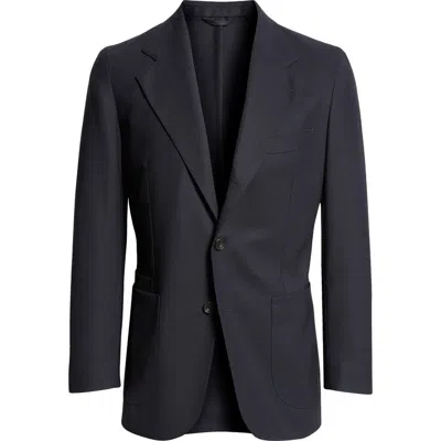 Drake's Tailored Tropical Merino Wool Sport Coat In 250 Navy