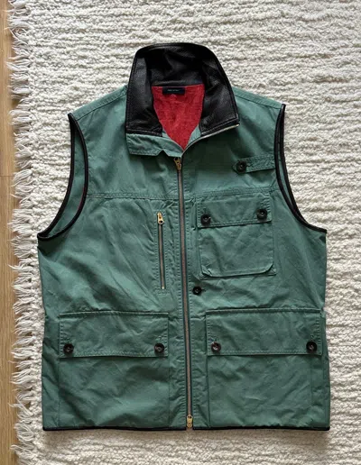 Pre-owned Drake's Vest Men's Green 40 Medium M Safari