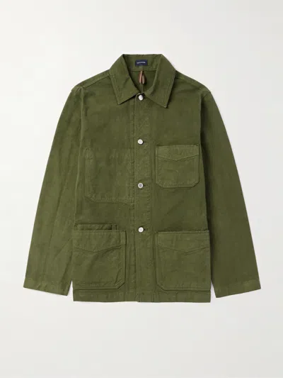 Drake's Duck Cotton-canvas Chore Jacket In Green