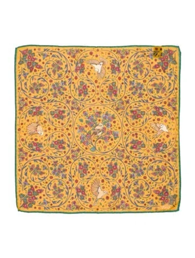 Pre-owned Drake's Floral Print Scarf In Yellow