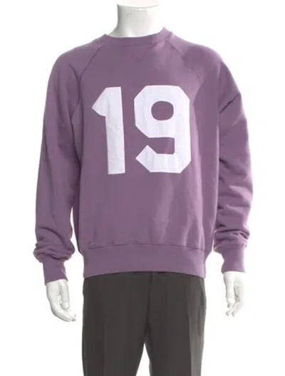 Pre-owned Drake's Graphic Print Crew Neck Sweatshirt In Purple