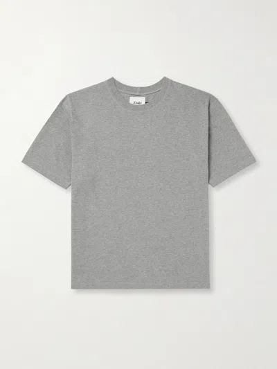 Drake's Him Hiking Logo-embroidered Cotton-jersey T-shirt In Gray