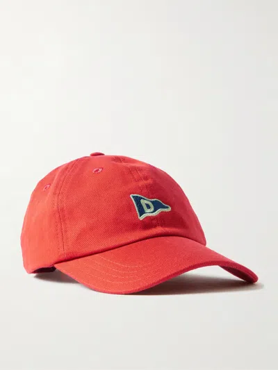 Drake's Him Embroidered Cotton-twill Baseball Cap In Red