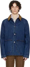 DRAKE'S INDIGO FIELD DENIM JACKET