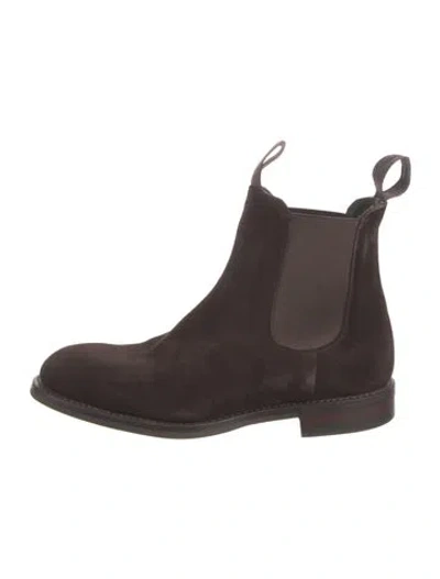 Pre-owned Drake's Leather Chelsea Boots In Brown