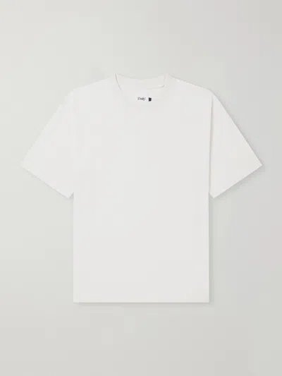 Drake's Linen And Cotton-blend Jersey T-shirt In White