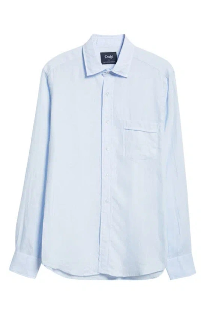 Drake's Linen Button-up Shirt In Sky Blue