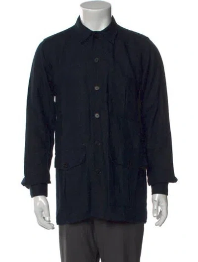 Pre-owned Drake's Linen Long Sleeve Shirt In Black