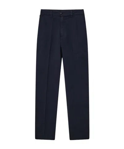 Drake's London Belt Loop Casual Pants In Blue