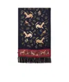 Drake's London Fringed Silk Scarf In Black