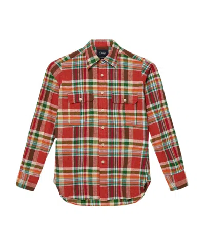 Drake's London Long Sleeve Shirt In Red