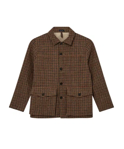 Drake's London Long-sleeved Coat In Brown