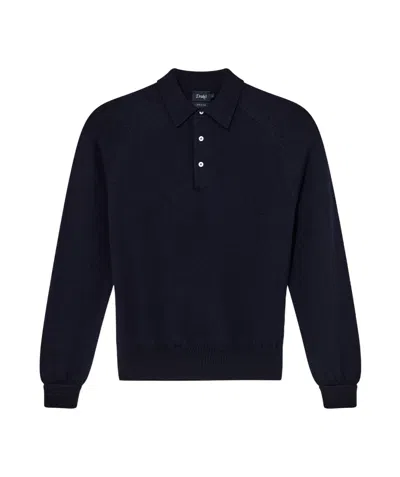 Drake's London Long-sleeved Polo-neck Sweater In Black