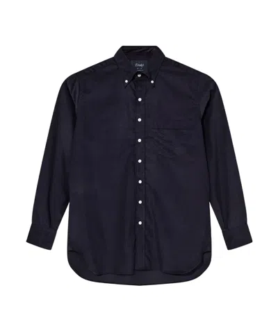 Drake's London Long-sleeved Shirt In Black