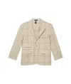 Drake's London Long-sleeved Suit Jacket In Natural Color  Dark Red