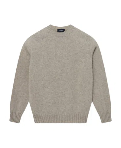 Drake's London Round Neck Sweater In Gray
