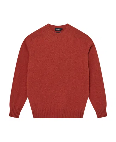 Drake's London Round Neck Sweater In Red