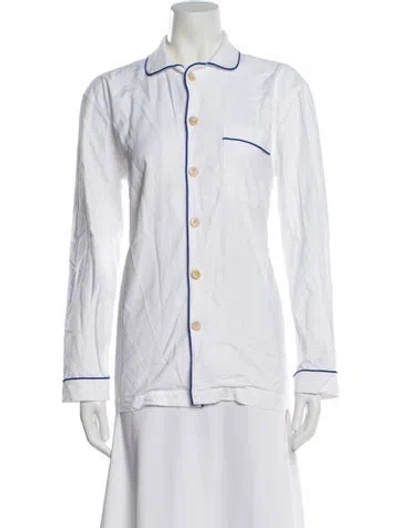 Pre-owned Drake's Long Sleeve Button-up Top In Pink