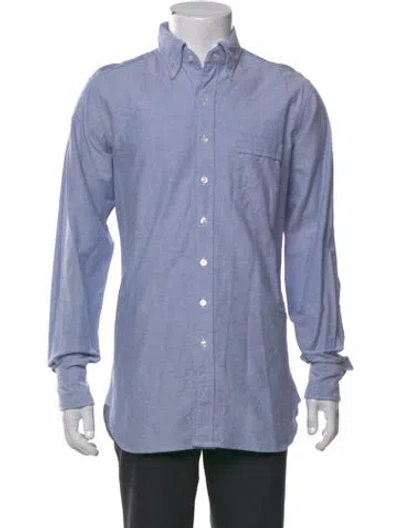 Pre-owned Drake's Long Sleeve Dress Shirt In Blue