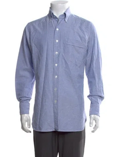 Pre-owned Drake's Long Sleeve Dress Shirt In Blue