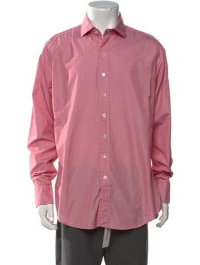 Pre-owned Drake's Long Sleeve Dress Shirt In Pink