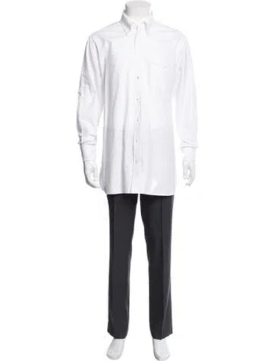 Pre-owned Drake's Long Sleeve Dress Shirt In White