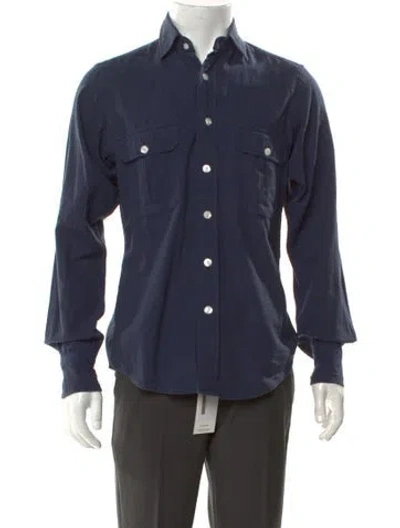 Pre-owned Drake's Long Sleeve Shirt In Blue