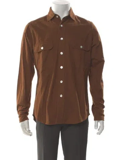 Pre-owned Drake's Long Sleeve Shirt In Brown