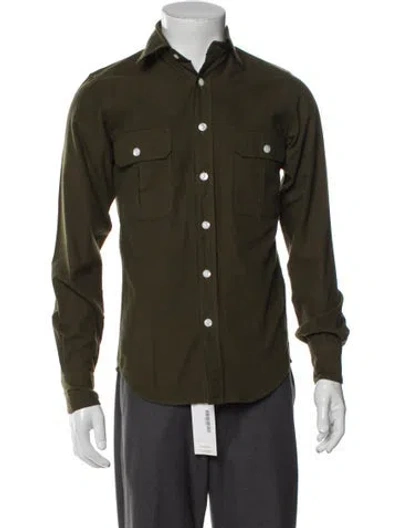 Pre-owned Drake's Long Sleeve Shirt In Green