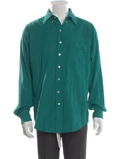 Pre-owned Drake's Long Sleeve Shirt In Green