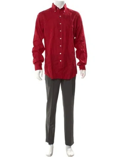 Pre-owned Drake's Long Sleeve Shirt In Red