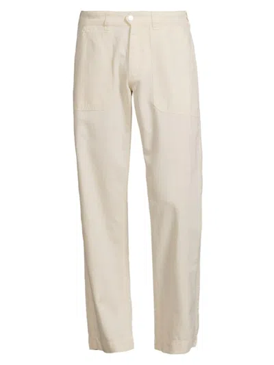 Drake's Men's Cotton-blend Flat-front Pants In Ecru