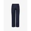 Drake's Mens Mki Antique Games Straight-leg Linen Trouser Navy In Navy