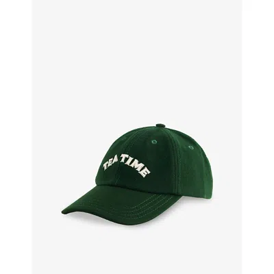 Drake's Mens Forest Green Tea Time Merino-wool Baseball Cap