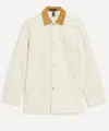 Drake's Corduroy-trimmed Cotton-twill Chore Jacket In White