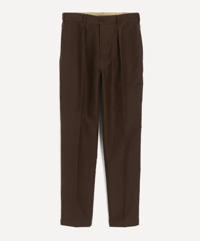 Drake's Drakes Mens Heavy Cotton Twill Games Trousers In Brown