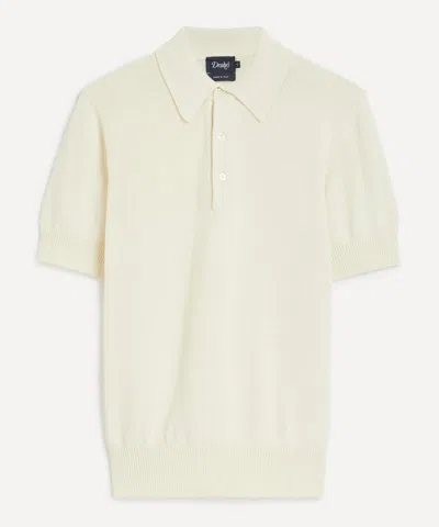 Drake's Drakes Mens Knitted Short-sleeve Polo Shirt