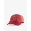 Drake's Cricketball Logo-embroidered Cotton-twill Baseball Cap In Maroon