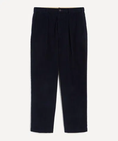 Drake's Drakes Mens Navy Cotton Corduroy Games Trousers In Black