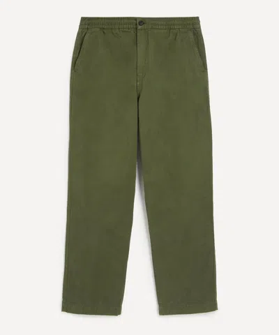 Drake's Drakes Mens Olive Cotton Drawstring Trousers