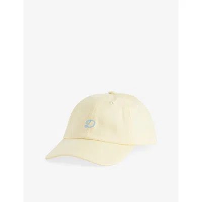 Drake's Mens Pale Yellow Chainstitch 1977 Cotton Twill Baseball Cap In Neutral